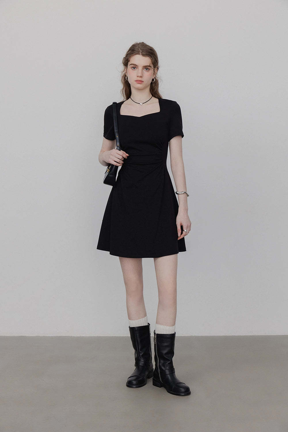 Women's Square Neck A Line Short Dress