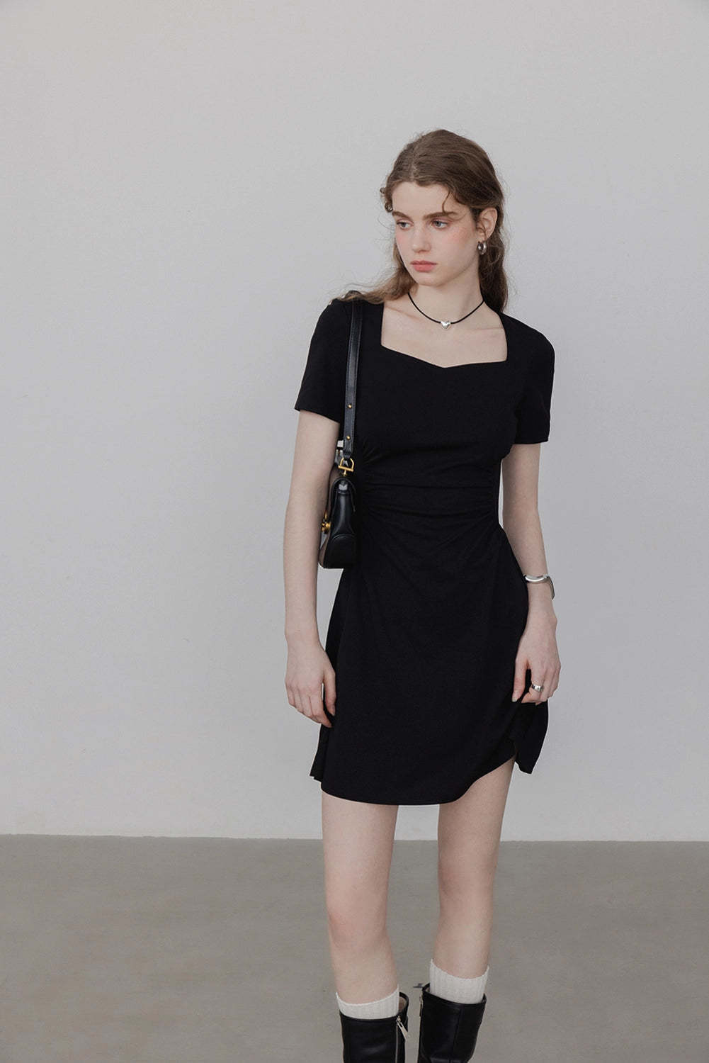 Women's Square Neck A Line Short Dress