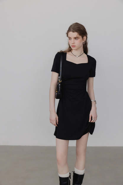 Women's Square Neck A Line Short Dress