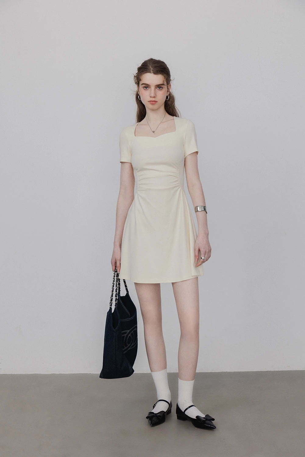 Women's Square Neck A Line Short Dress