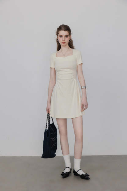 Women's Square Neck A Line Short Dress