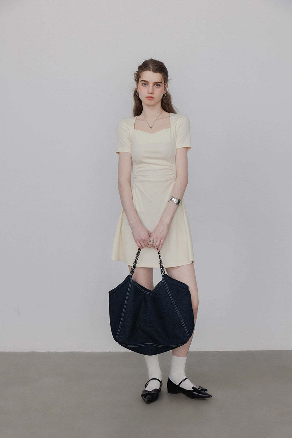 Women's Square Neck A Line Short Dress