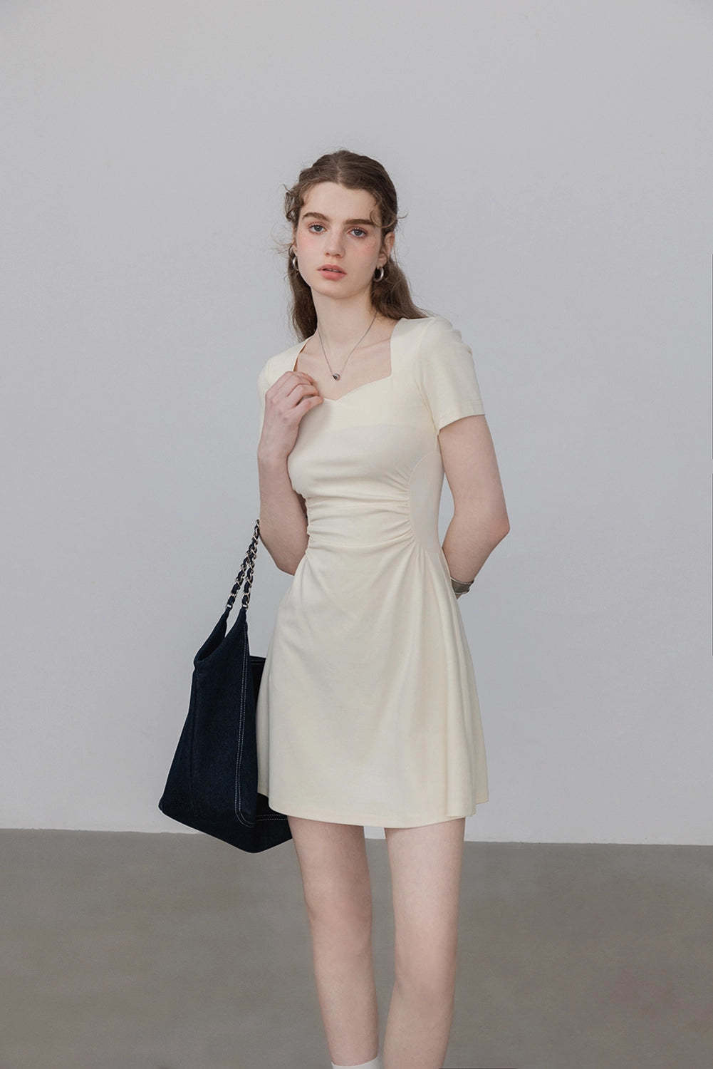 Women's Square Neck A Line Short Dress