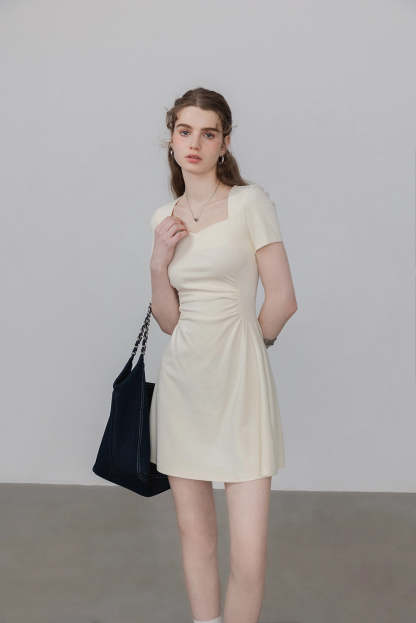 Women's Square Neck A Line Short Dress