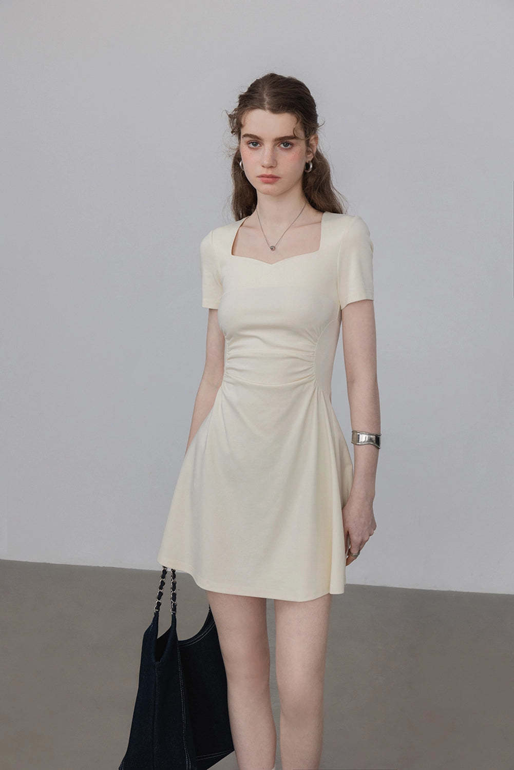 Women's Square Neck A Line Short Dress