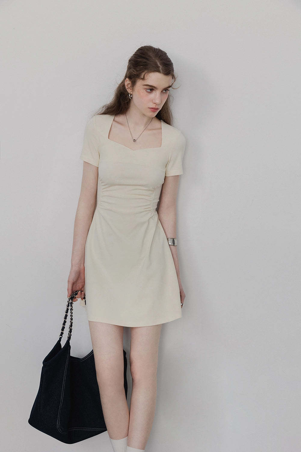 Women's Square Neck A Line Short Dress