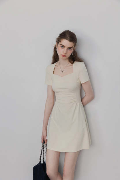 Women's Square Neck A Line Short Dress