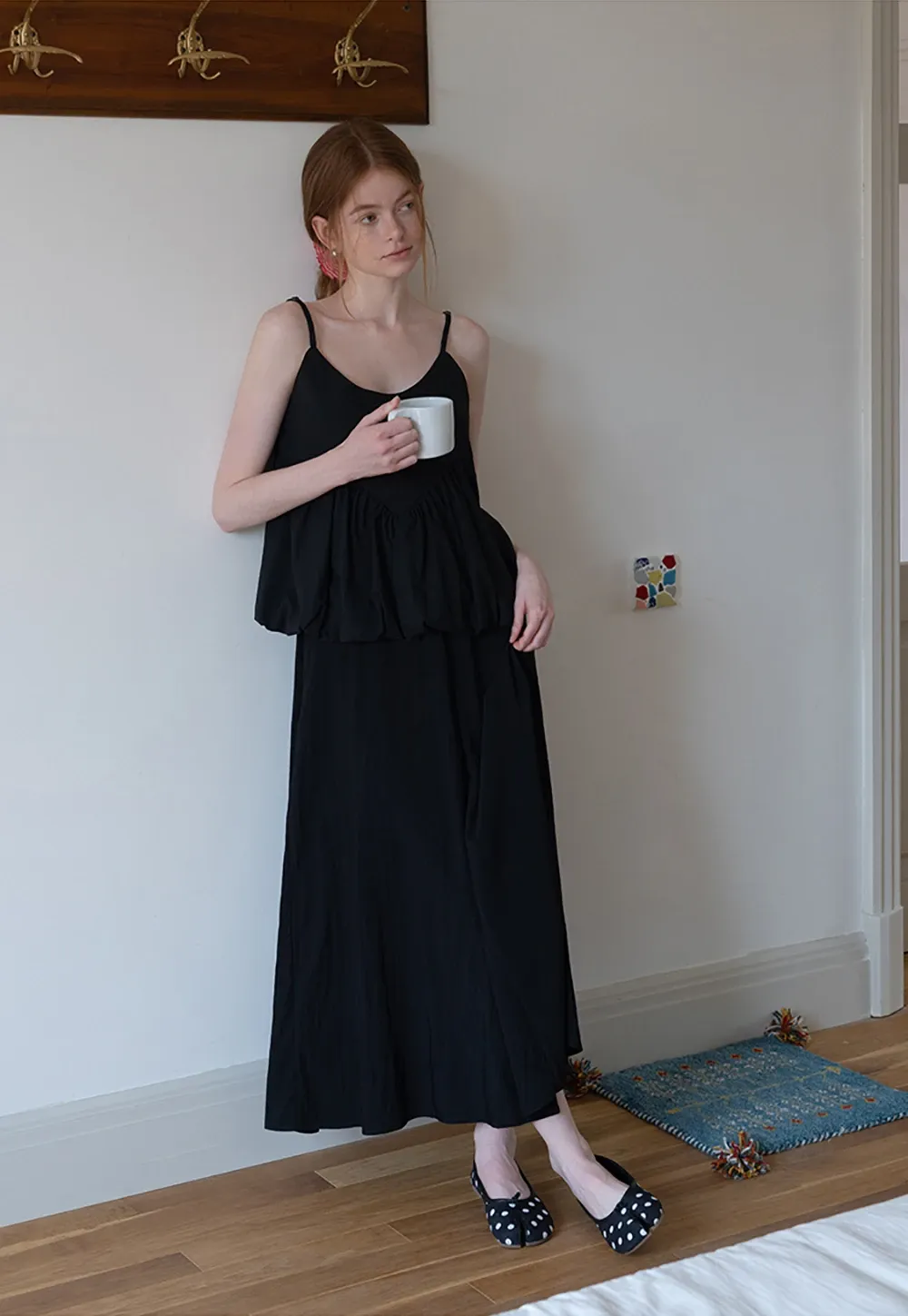 Women's V-Neck Peplum Cami Top with Empire Waist