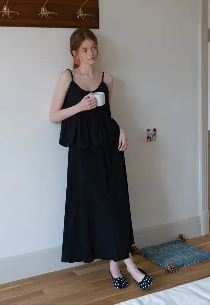 Women's V-Neck Peplum Cami Top with Empire Waist