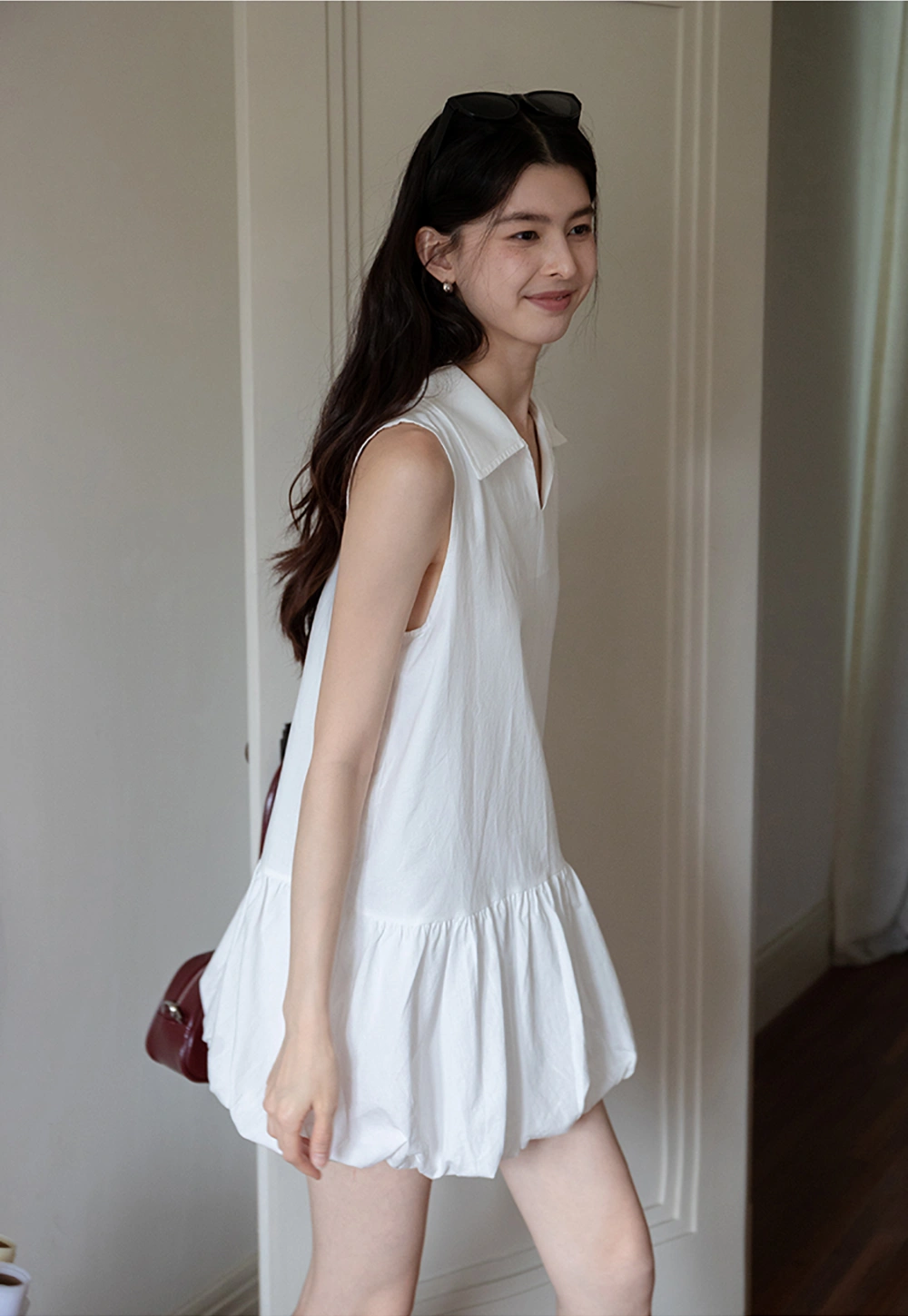 Women’s Sleeveless Bubble Hem Mini Dress