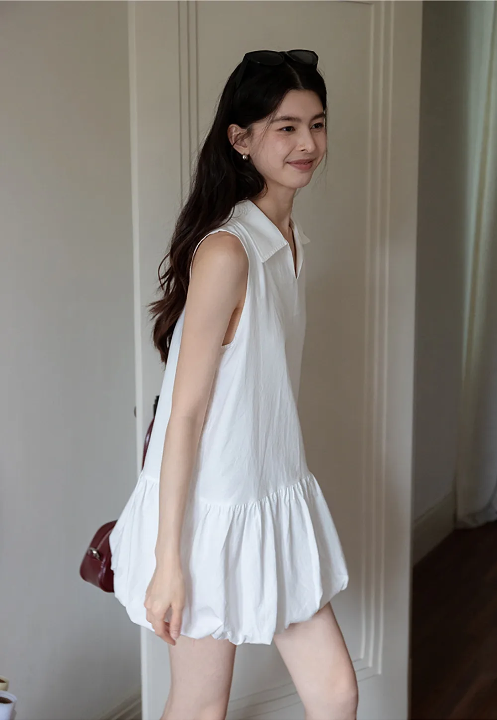 Women’s Sleeveless Bubble Hem Mini Dress