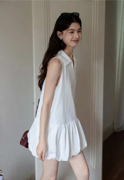 Women’s Sleeveless Bubble Hem Mini Dress