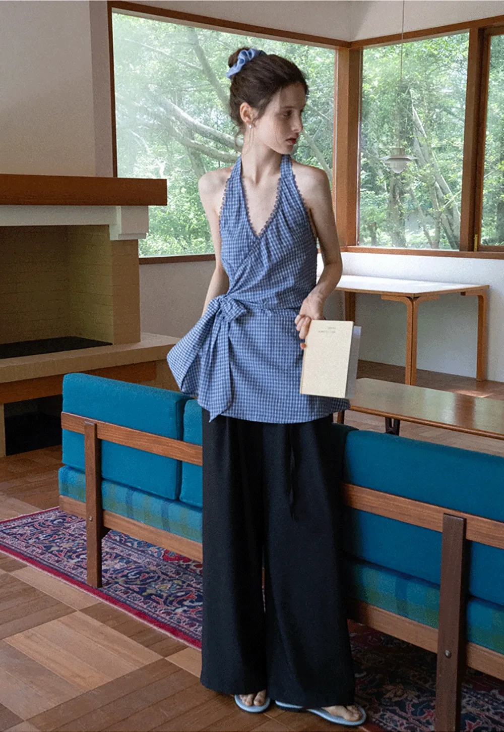Pleated Wide-Leg Trousers