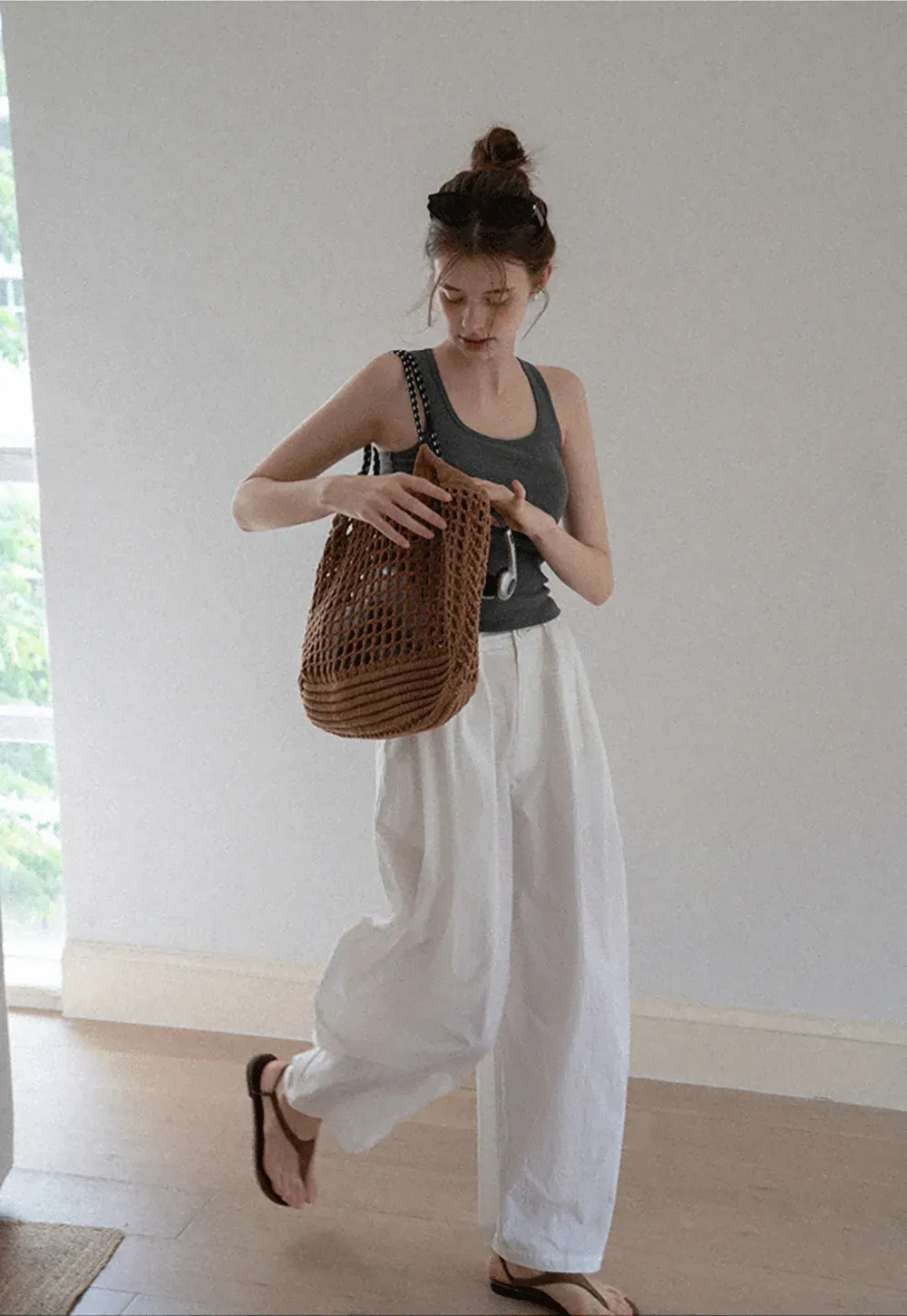 Women's High Waist Pleated Wide Leg Trousers