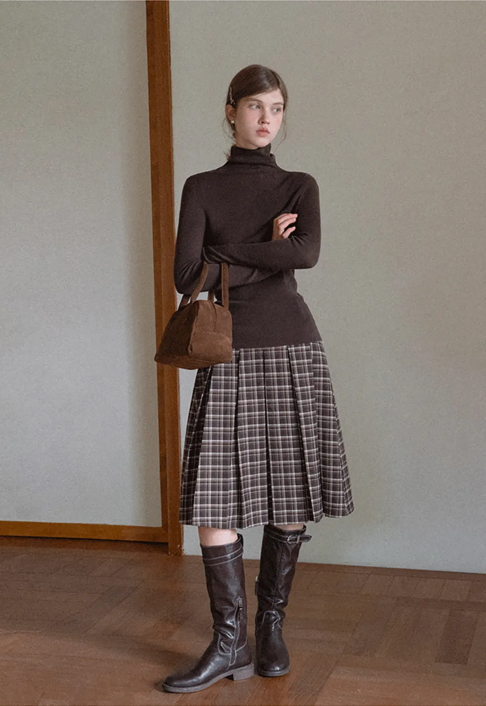 Ribbed Turtleneck Top