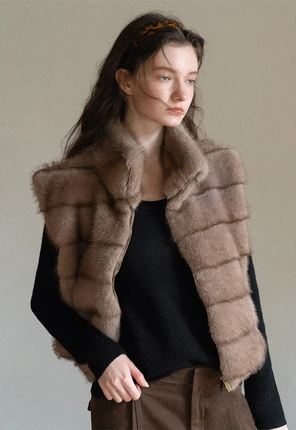 Ribbed Scoop Neck Long-Sleeve Top