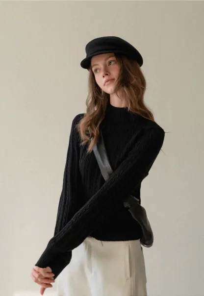 Soft Ribbed Knit Sweater with Cropped Fit