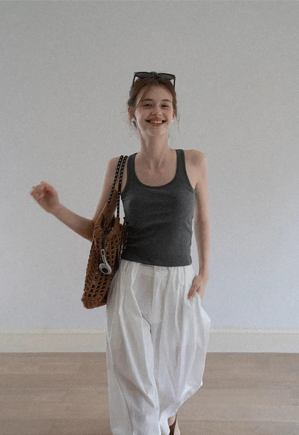 Women's High Waist Pleated Wide Leg Trousers