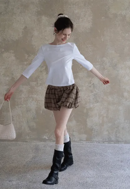 Women's Boat Neck 3/4 Sleeve Top