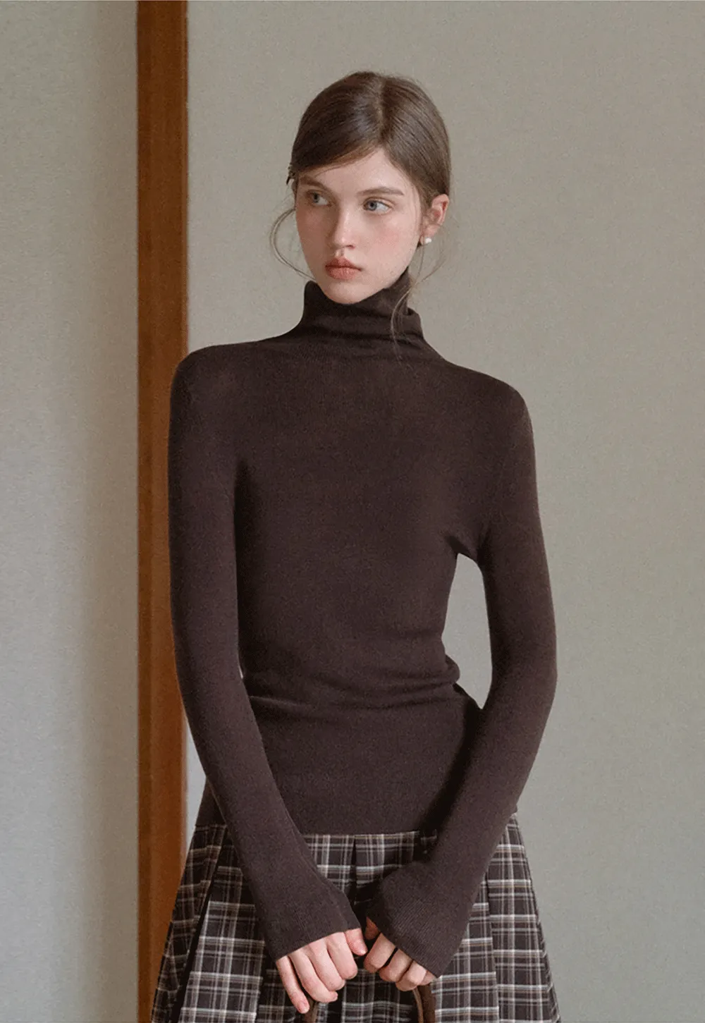 Ribbed Turtleneck Top
