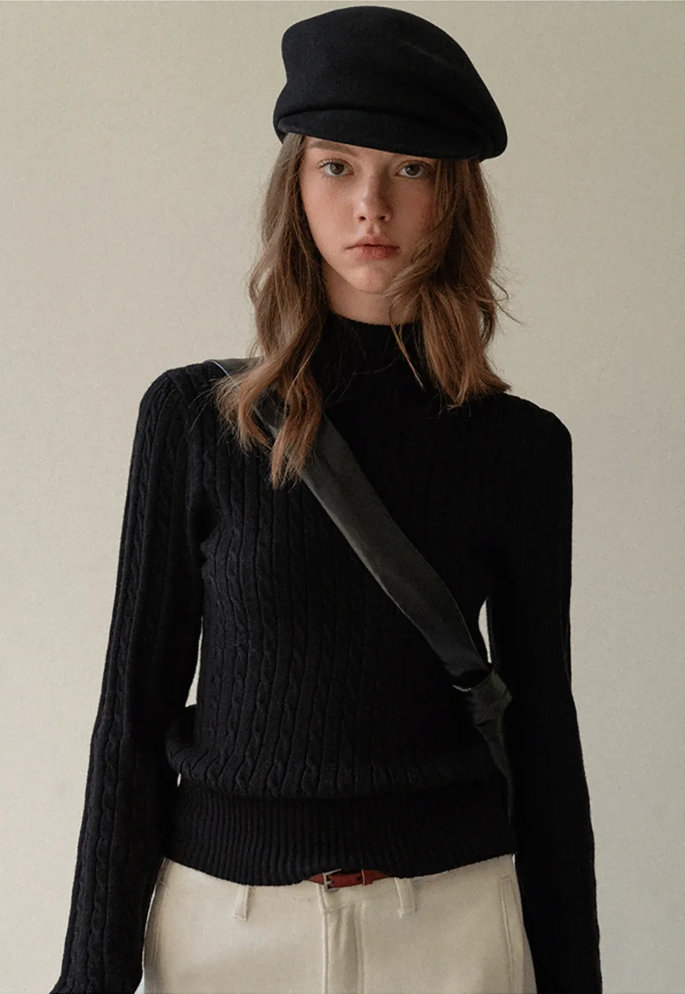 Soft Ribbed Knit Sweater with Cropped Fit