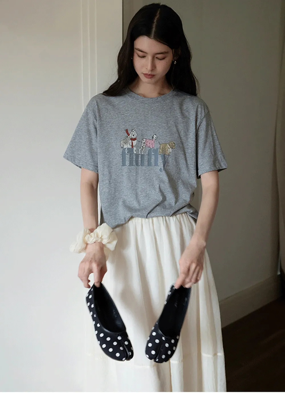 Women’s Elastic-Waist Flowy Midi Skirt
