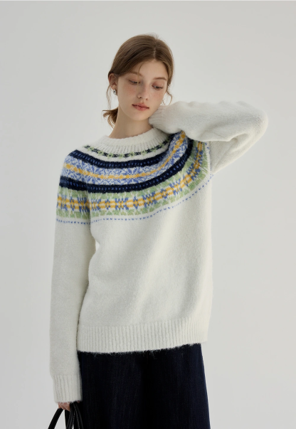 Women's Fair Isle Crew Neck Sweater