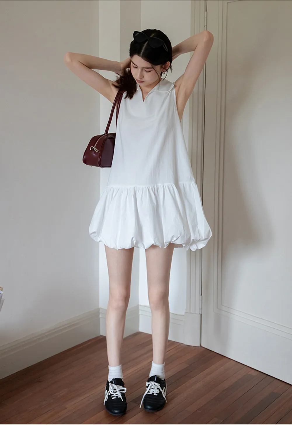 Women’s Sleeveless Bubble Hem Mini Dress