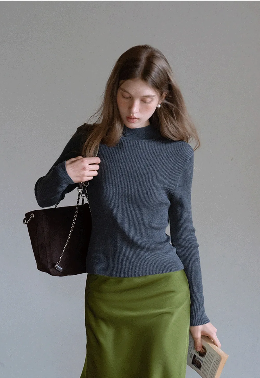 Women’s Ribbed Knit Turtleneck Sweater Top