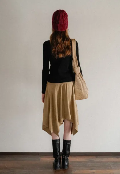 Mock Neck Ribbed Knit Sweater