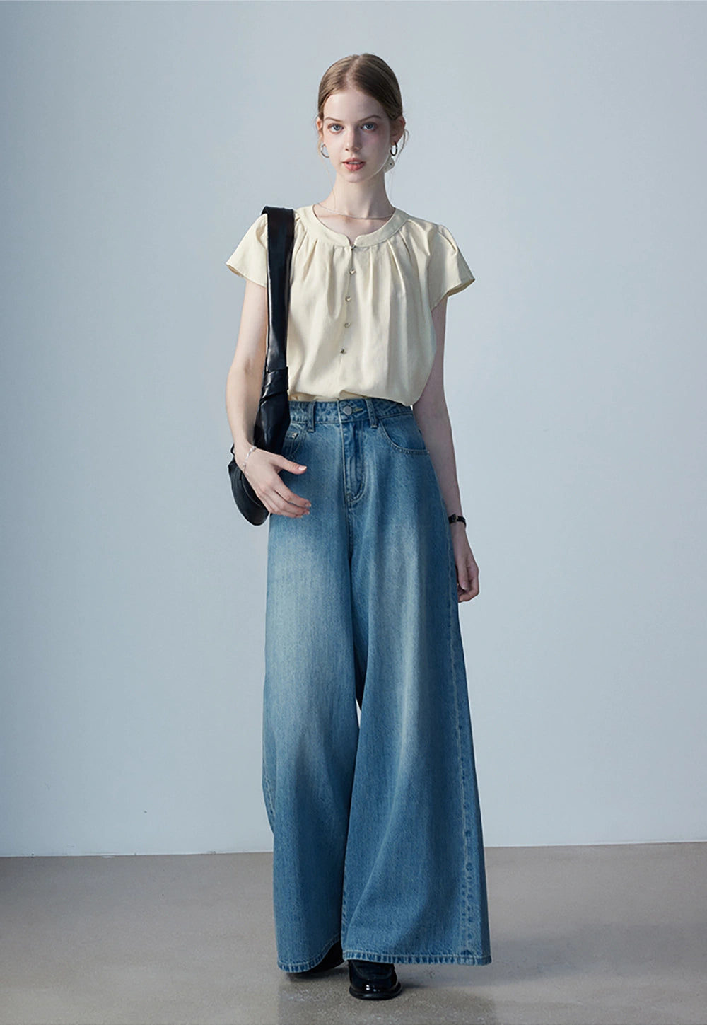 パンツ epa high rise wide jeans Premium Air High-Waisted Super Wide Leg Jean