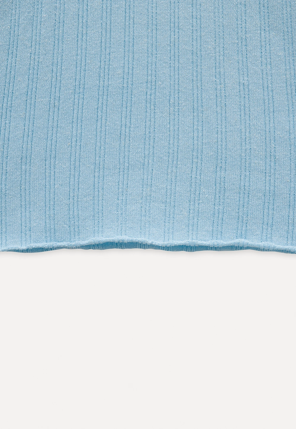 Ribbed V-Neck Buttoned Knit Top