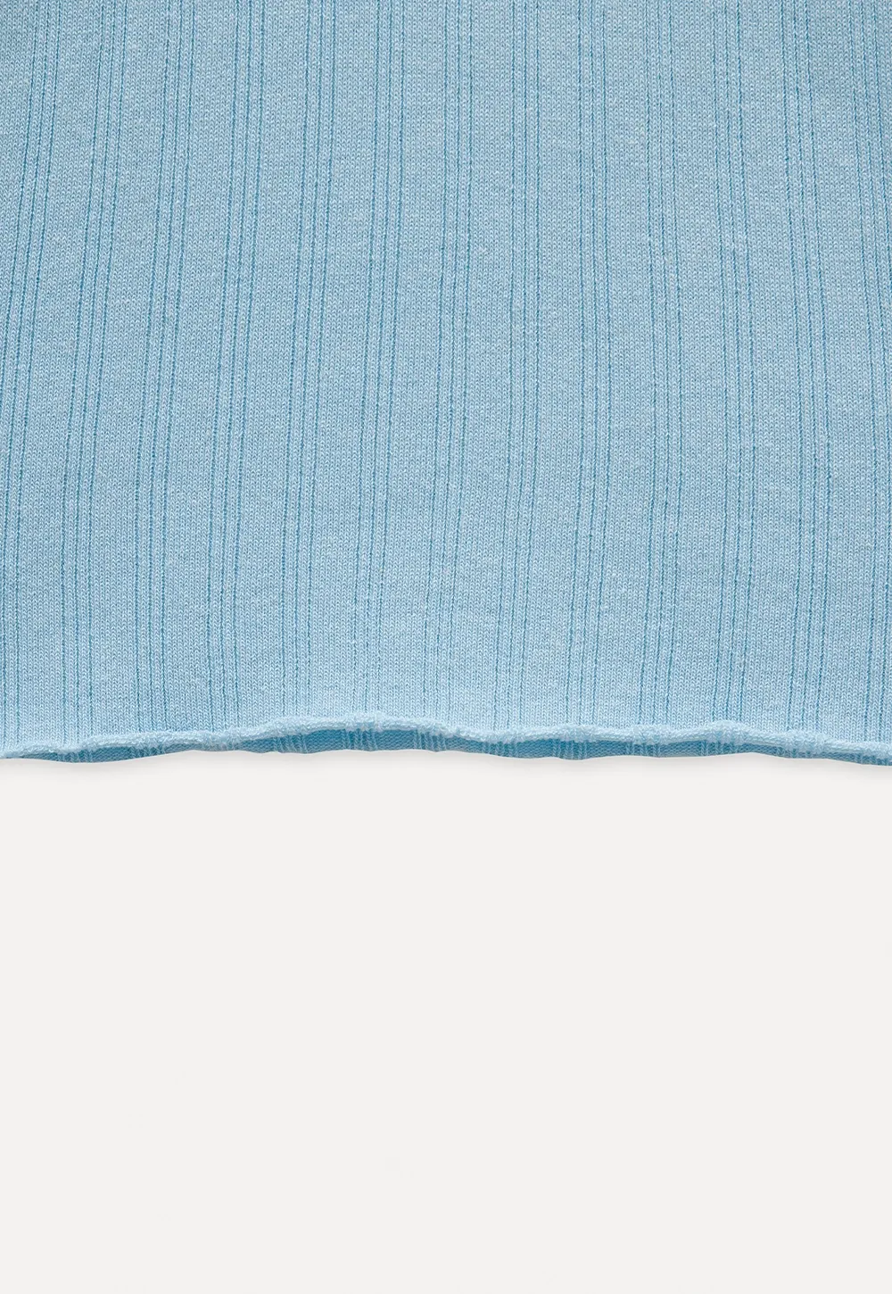 Ribbed V-Neck Buttoned Knit Top