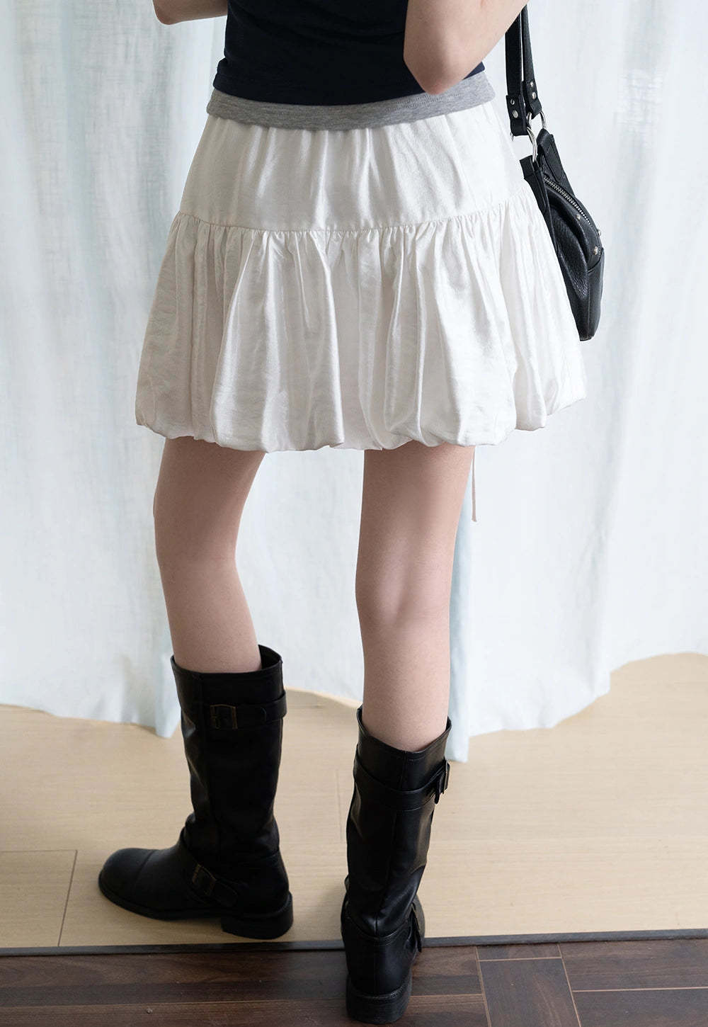 Tiered Bubble Mini Skirt