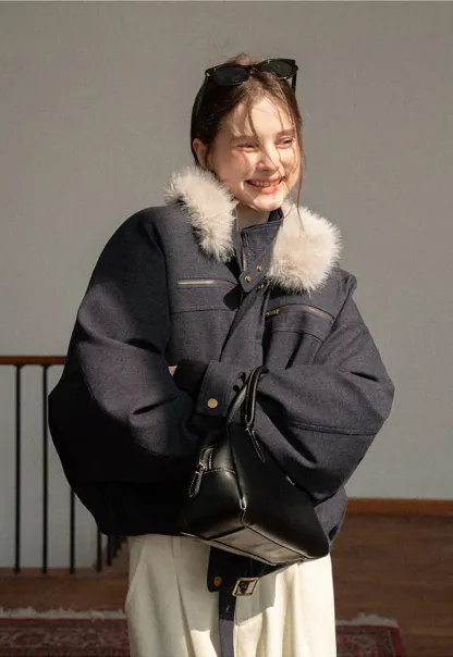 Stylish Fur-Collar Winter Jacket