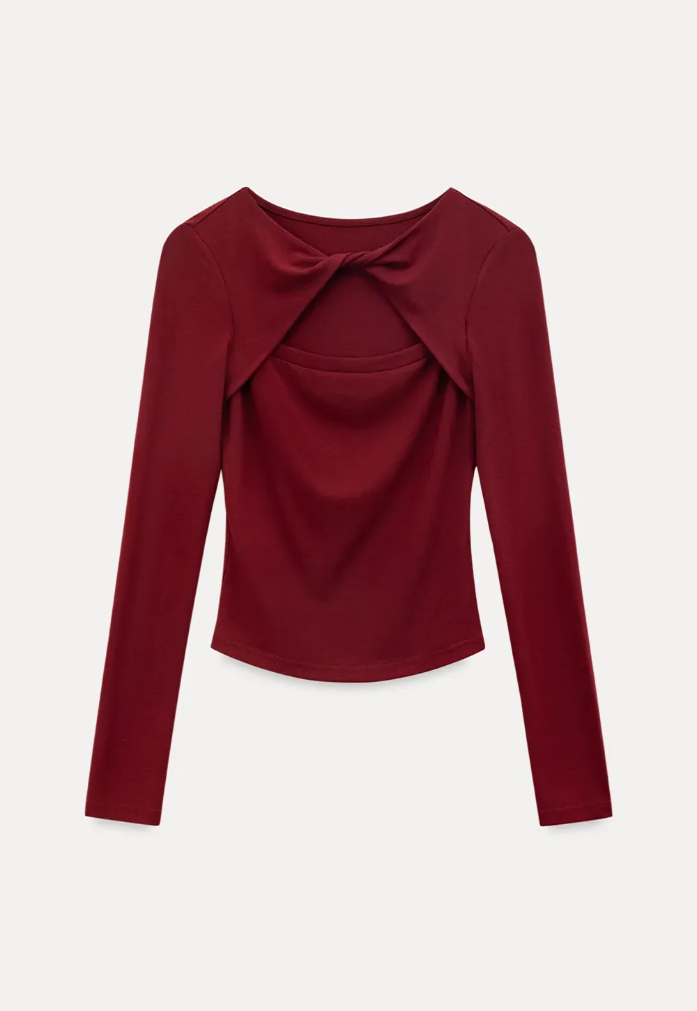 Long sleeve top with front cutout detail