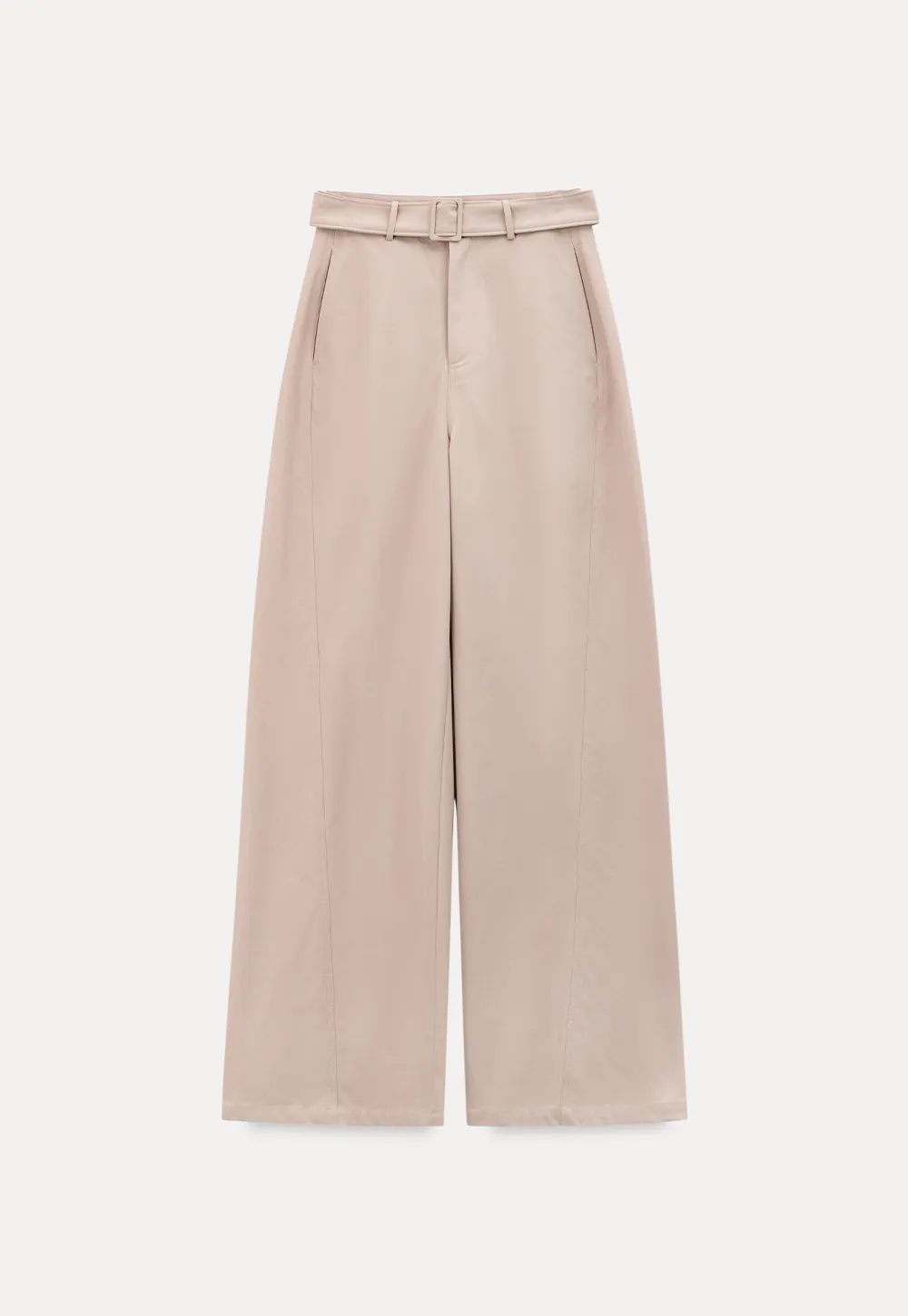 Wide Leg Casual Pants with Belted Waist