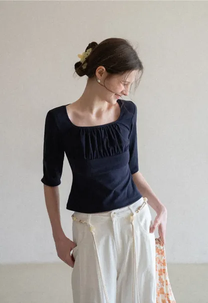 Casual Pants with Wide Legs and Pleats