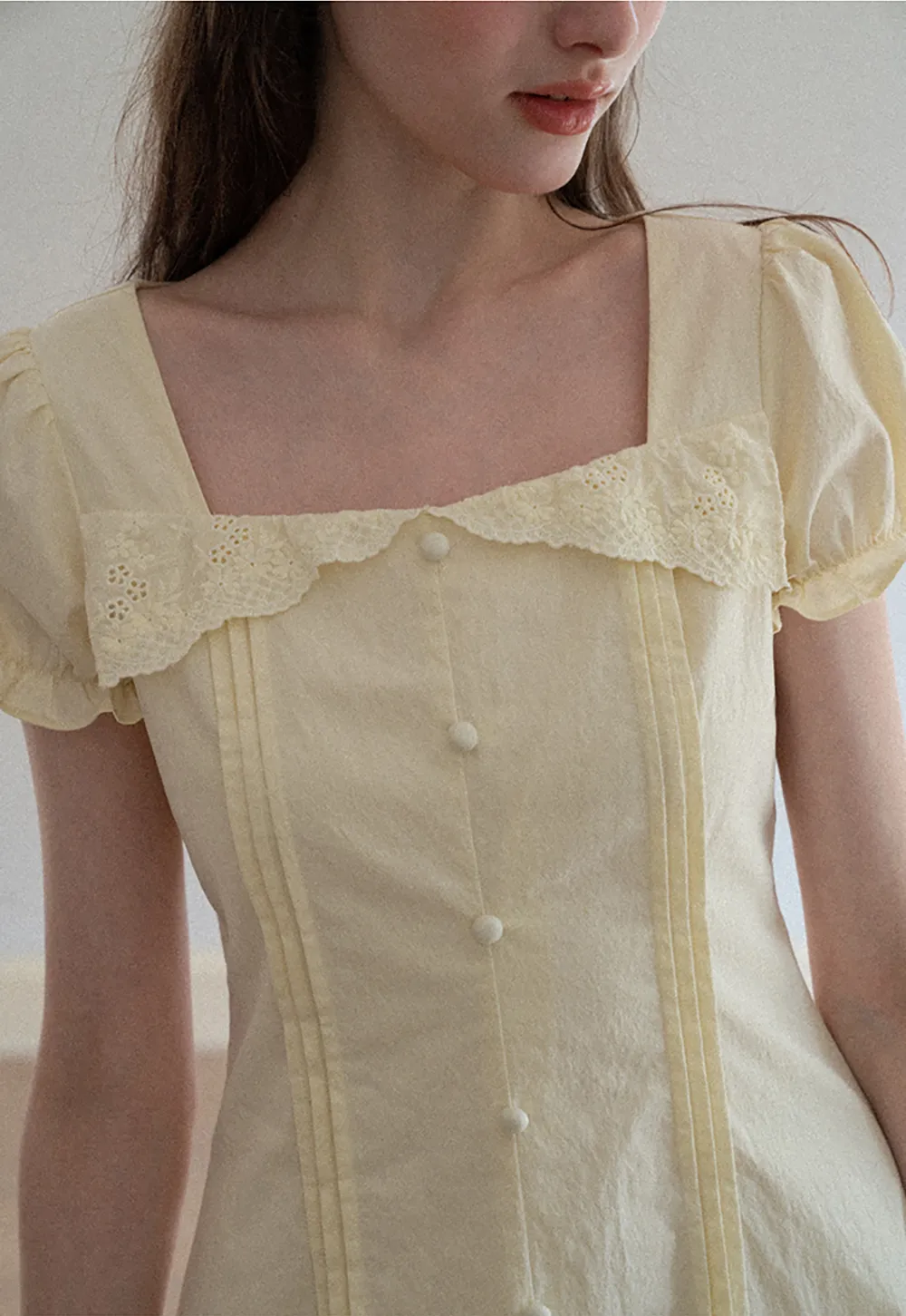 Short Sleeve Button Front Dress with Ruffled Hem