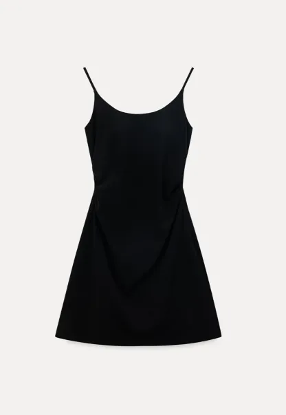 Sleeveless fitted mini dress with thin straps