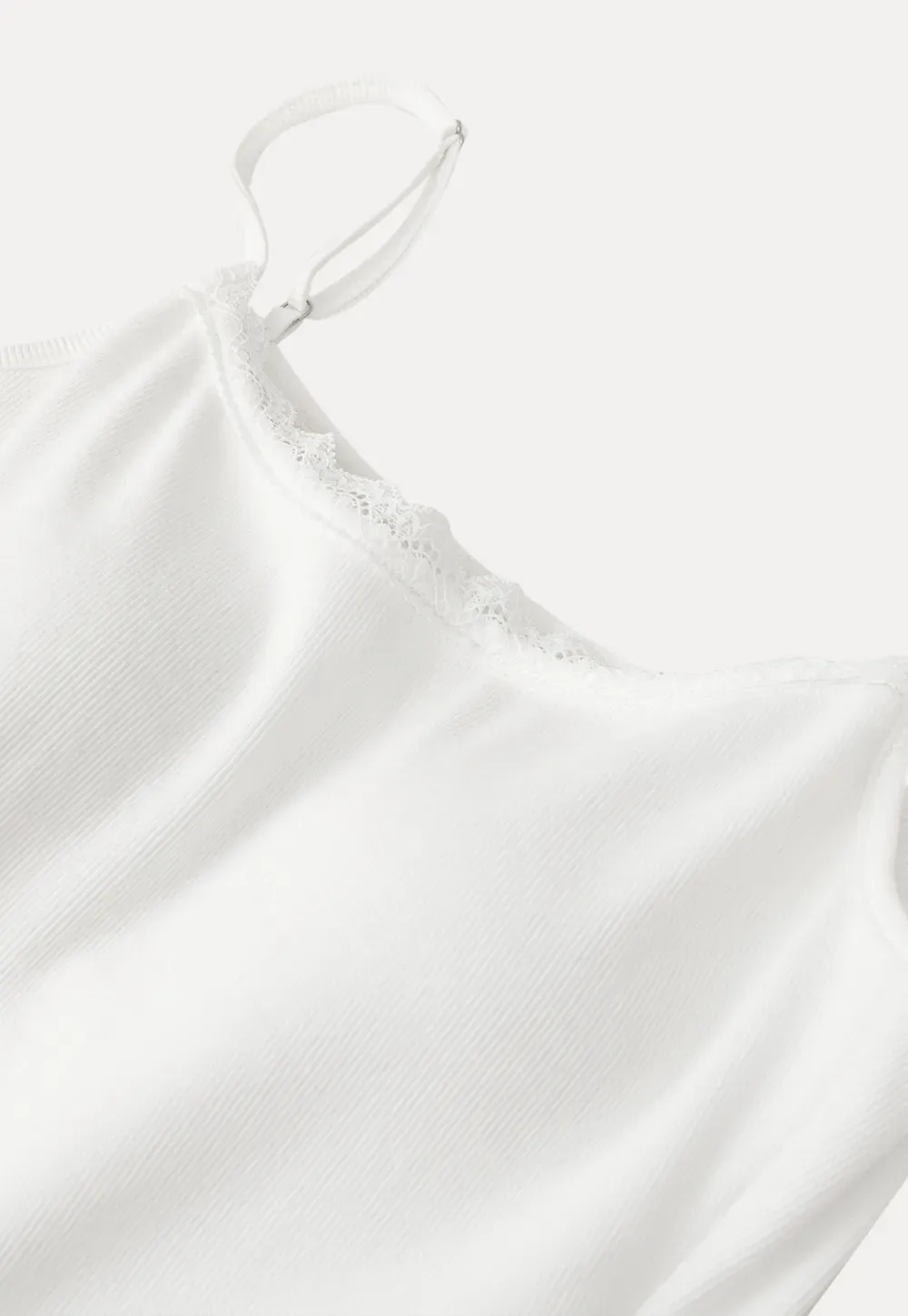 Lace Trimmed Sleeveless Camisole Top