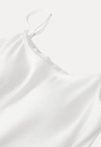 Lace Trimmed Sleeveless Camisole Top