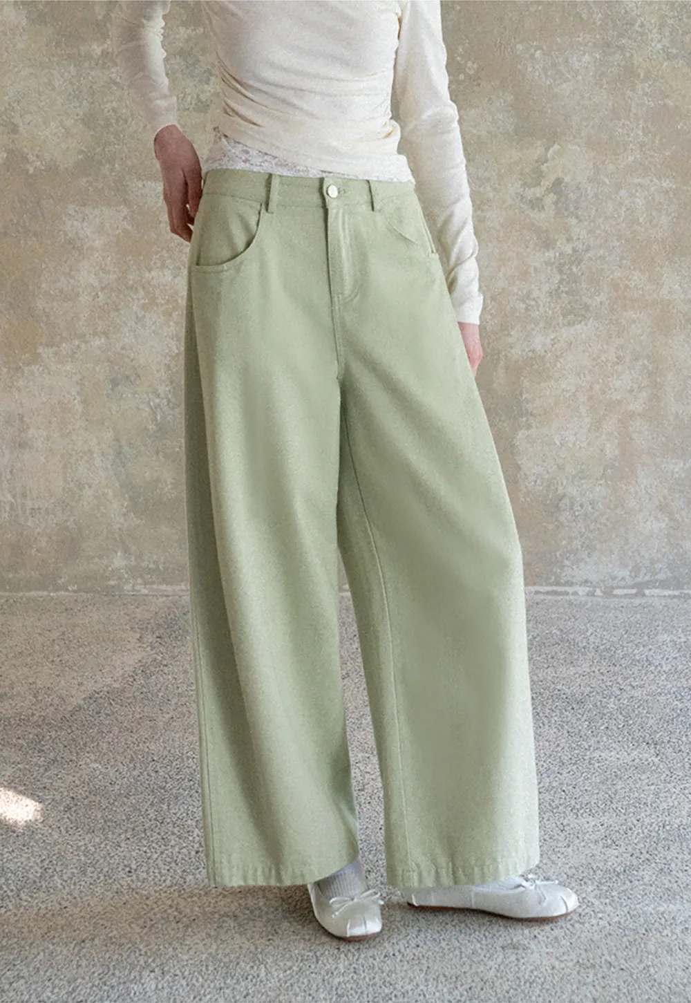 Wide Leg High Waist Casual Pants