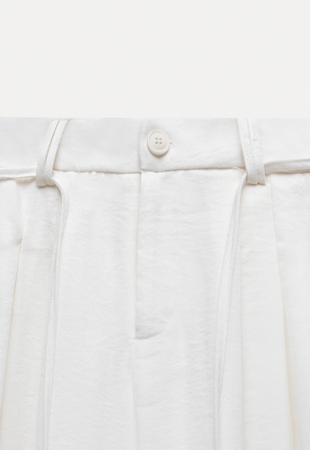 Off-Shoulder Fold-over Top + Pleated Tie-Waist Trousers