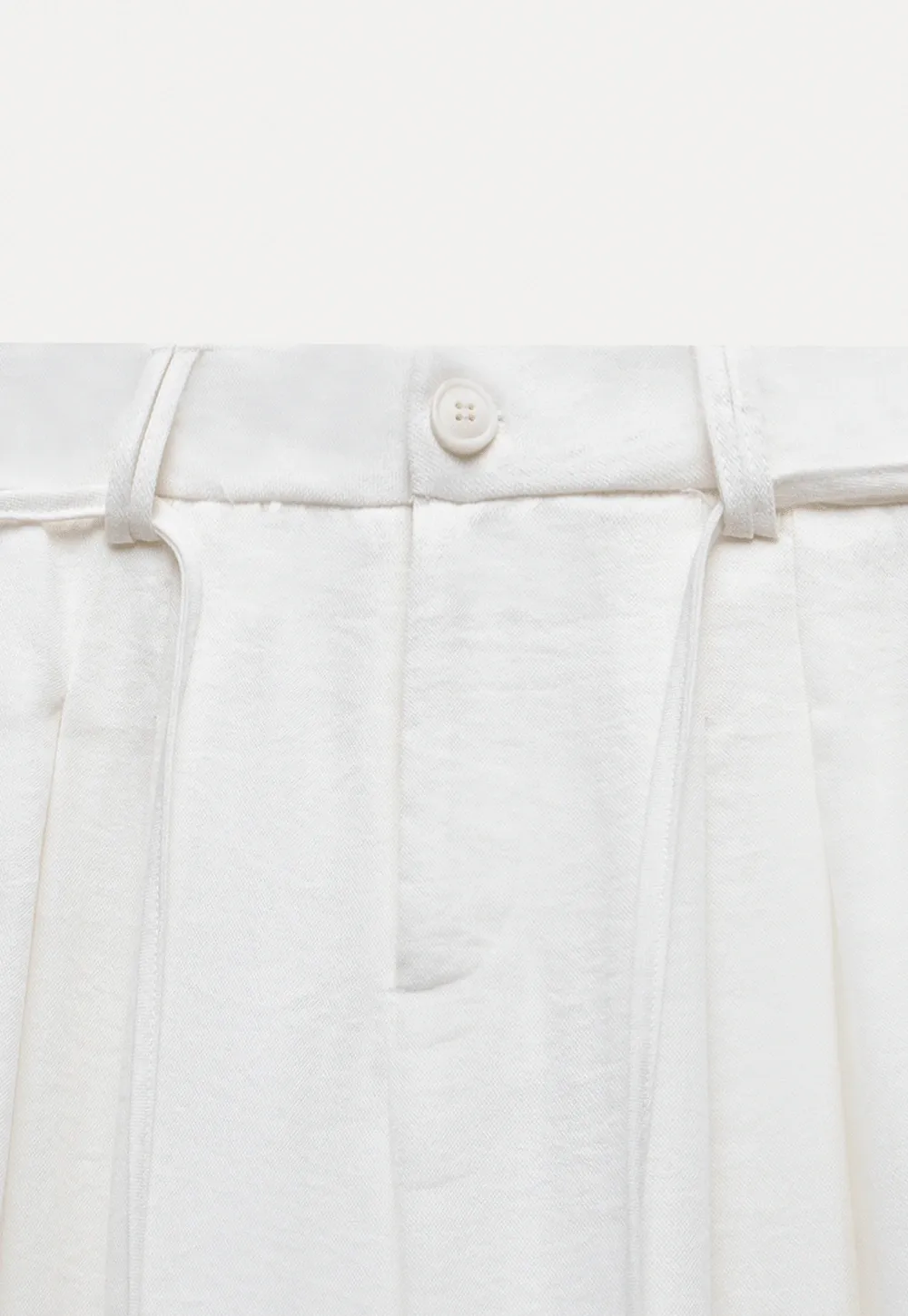 Off-Shoulder Fold-over Top + Pleated Tie-Waist Trousers