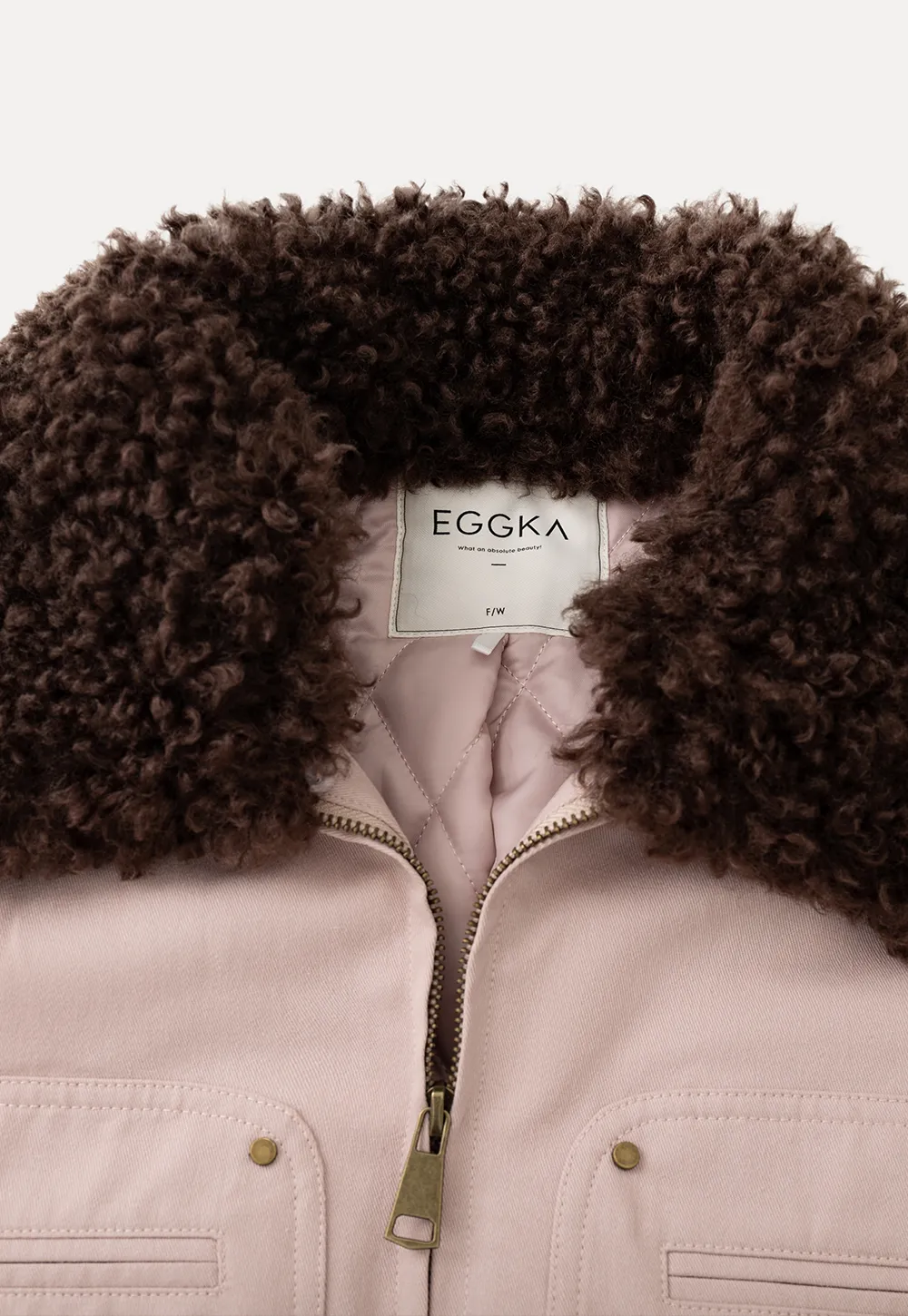 Stylish Short Jacket with Faux Fur Collar and Elastic Hem