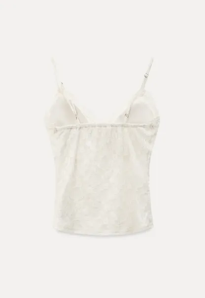 Lace Trimmed Corset Style Tank Top