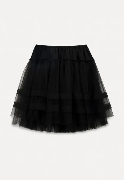 fluffy layered tulle skirt with elastic waistband