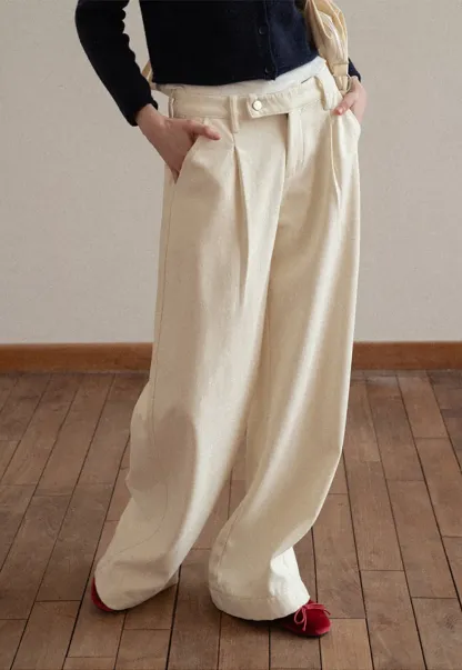 Dark Denim Wide-Leg Pants