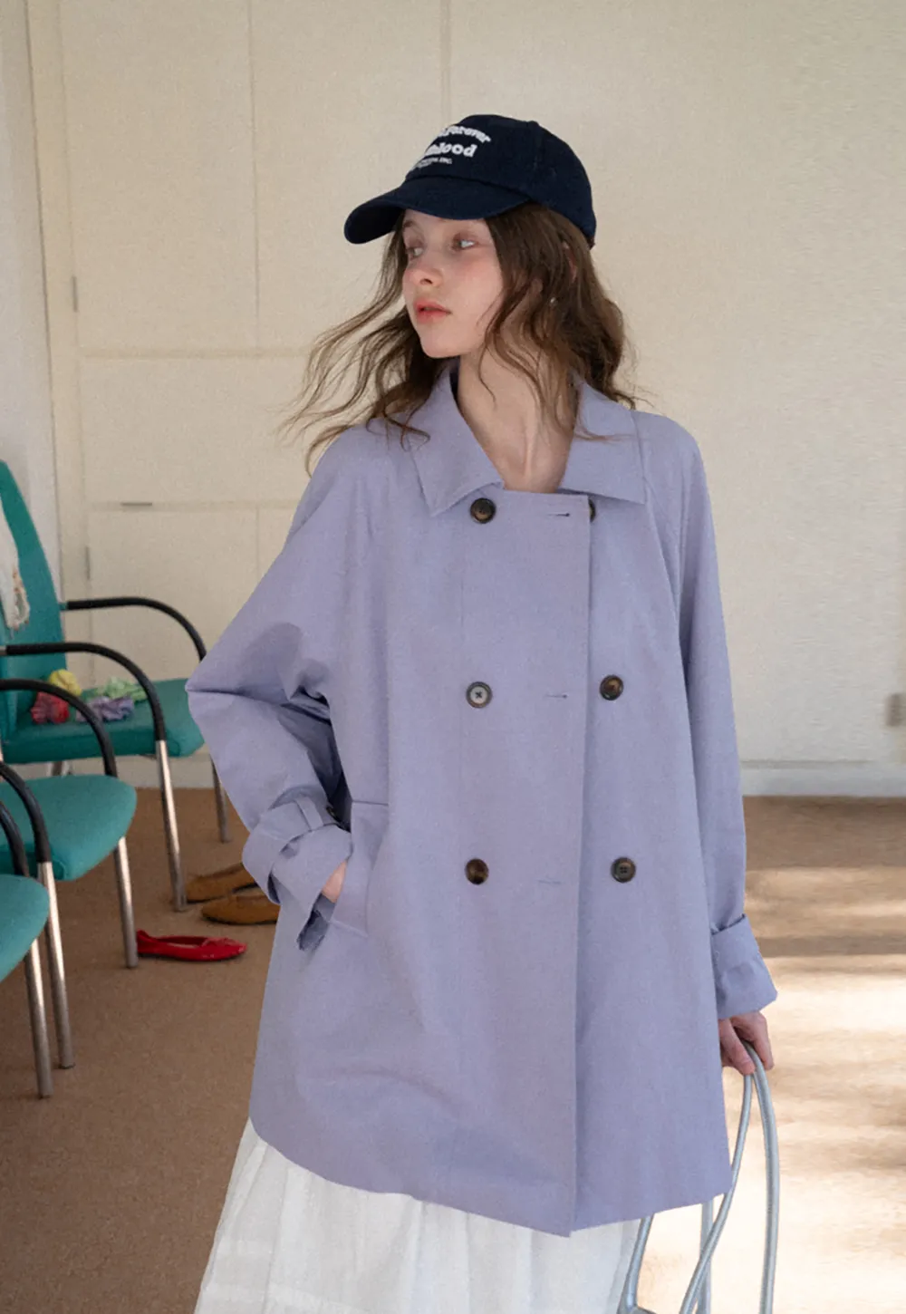 Elegant Double Breasted Short Jacket